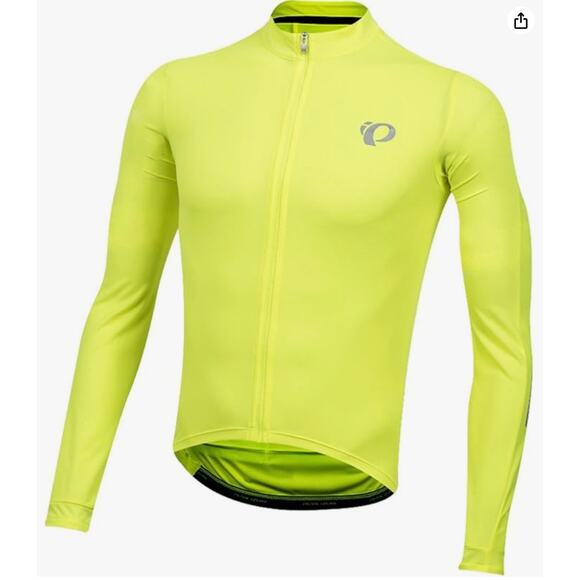 Pearl Izumi Select Persuit Yellow Cycling Jacket Mock Pocket Full Zip Medium M - Picture 1 of 12
